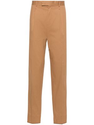 Zegna pantalon chino à taille mi-haute - Marron