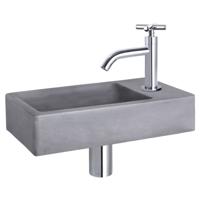 Differnz Force fonteinset beton donkergrijs - kraan kruis - 40 x 22 x 8 cm - chroom Differnz Force fonteinset beton donkergrijs - kraan kruis - 40 x 22 x 8 cm - chroom
