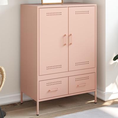 Hoge kast 68x39x101,5 cm staal roze