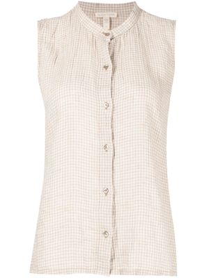 Eileen Fisher chemise boutonnée à design sans manches - Marron