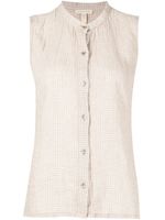 Eileen Fisher chemise boutonnée à design sans manches - Marron