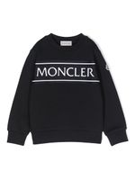 Moncler Enfant sweat en coton à logo imprimé - Bleu