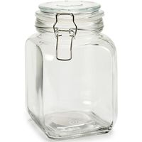 Voorraadpot/bewaarpot - Caja - 1.2L - glas - met beugelsluiting - D11 x H17 cm - thumbnail