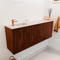 Toiletmeubel Mondiaz Joya Dlux | 111.6 cm | Meubelkleur Ruby | Faye wastafel Meli Wasbak Links | 1 kraangat