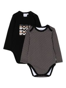 BOSS Kidswear grenouillère à logo imprimé - Noir