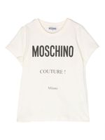 Moschino Kids logo-print cotton T-shirt - Tons neutres - thumbnail