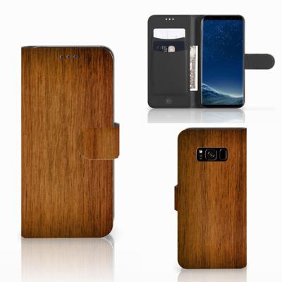 Samsung Galaxy S8 | Book Style Case | Donker Hout
