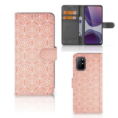 OnePlus 8T | Telefoon Hoesje | Pattern Orange | Portemonnee hoesje