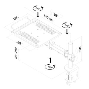 Neomounts NOTEBOOK-D100 Laptop Bureausteun Zwart