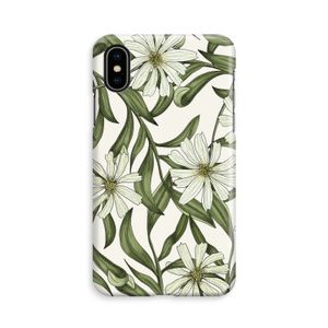 Wit bloemenpatroon: iPhone Xs Volledig Geprint Hoesje