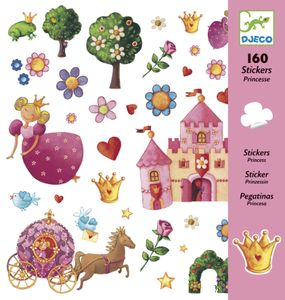 160 stickers Prinses Marguerite DJECO meerdere kleuren