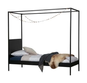 WOOOD Hemelbed Dani 90 x 200cm - Zwart