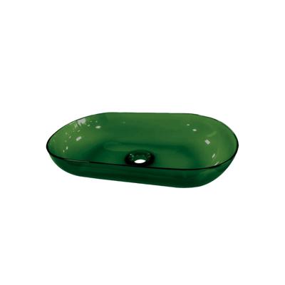 Best Design Waskom Opbouw 54x34x12 cm Resin Transparant Emerald Groen