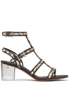 Valentino Garavani sandales transparentes 60 mm à ornements Rockstud - Marron