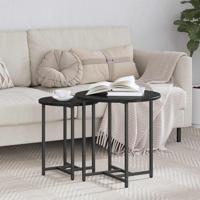 Bijzettafelset 2 pcs Zwart eiken 50 x 50 x 50 cm
