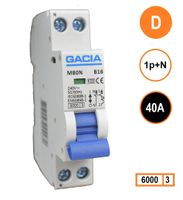 GACIA M80N-D40 installatieautomaat 1p+n D40 6kA (18mm)
