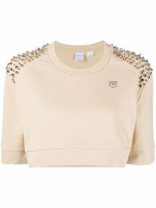 PINKO t-shirt crop à détails de clous - Tons neutres