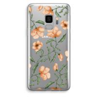 Peachy flowers: Samsung Galaxy S9 Transparant Hoesje