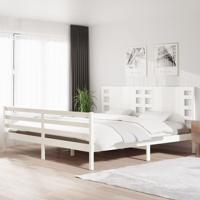 Bedframe zonder matras massief grenenhout wit 200x200 cm