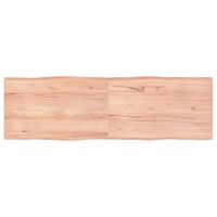 Tafelblad natuurlijke rand 160x50x6 cm eikenhout lichtbruin - thumbnail