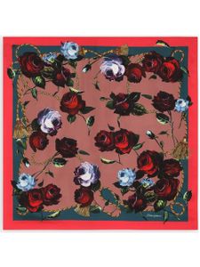 Dolce & Gabbana foulard en soie à fleurs - Rouge