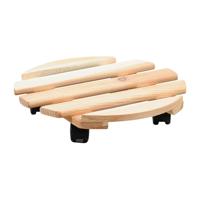 Kesper Plantenpot trolley - hout - lichtbruin - rond - 35 x 35 cm - max 100 kilo