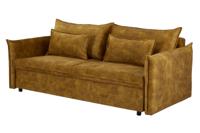 Slaapbank APPARTEMENT 215cm 3-zits fluweel mosterdgeel - 47134