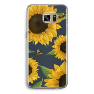 Sunflower and bees: Samsung Galaxy S7 Edge Transparant Hoesje