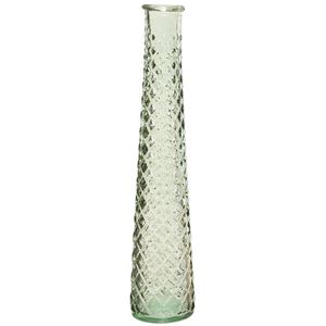 Vaas/bloemenvaas van gerecycled glas - D7 x H32 cm - transparant beige