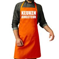 Cadeau schort voor volwassenen - keuken directeur - oranje - keukenschort - verjaardag - thumbnail