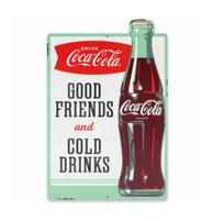 Coca-Cola Good Friends & Cold Drinks Metalen Bord - 38 x 25cm