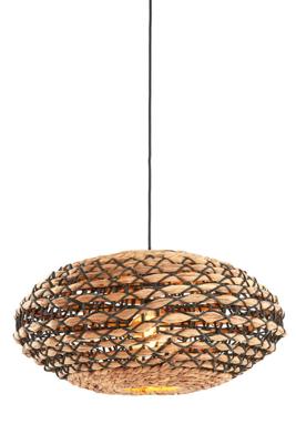 Light & Living Gevlochten hanglampTripoli met zwart Ø 50cm - 2980312
