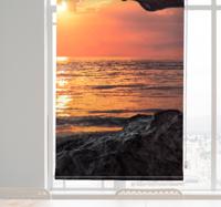 Rolgordijn met Zonsondergang bij de Zee