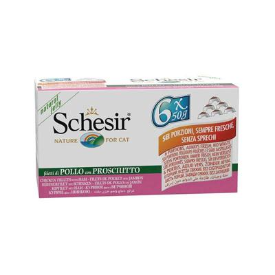 SCHESIR Kipfilet met ham in gelei - nat kattenvoer - 6x50g