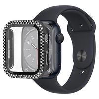 Strass Decoratief Apple Watch Series 9/8/7 Case met Screenprotector - 41mm - Zwart - thumbnail