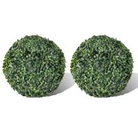 VidaXL Kunstplanten buxusbol 2 st 27 cm
