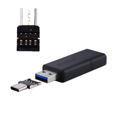 Mini aluminium legering USB-C / Type-C Male naar USB Female OTG Adapter Connector voor USB Flash Drive Disk Galaxy S8 & S8 PLUS / LG G6 / Huawei P10