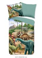 Good Morning Kinderdekbedovertrek "dinosaurussen" - Multi - (135x200 cm) - Katoen Flanel