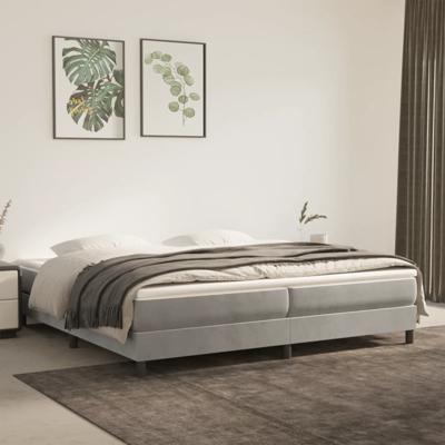 Bedframe zonder matras 200x200 cm fluweel lichtgrijs