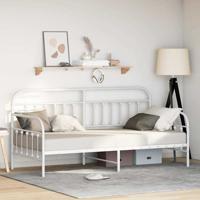 Bedframe voor een daybed met hoofdeinde Wit 100 x 190 cm Staal