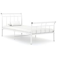 Bedframe metaal wit 100x200 cm - thumbnail