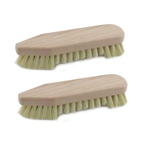 2x Schrobborstels hout met baard en spitse neus 22 x 6 cm - Schrobborstels