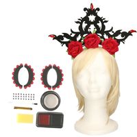 Verkleed setje Day of the Dead - sugar skull schmink en diadeem - Halloween/Carnaval accessoires - thumbnail