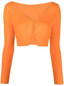 Jacquemus cardigan crop à boutonnière - Orange