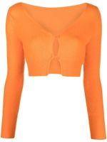 Jacquemus cardigan crop à boutonnière - Orange