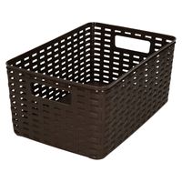 Plasticforte Opbergmand - Kastmand - rotan kunststof - donkerbruin - 6 Liter - 19 x 29 x 13 cm   - - thumbnail