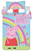 Peppa Pig ledikant dekbedovertrek Rainbow 100 x 135 cm - Katoen Peppa Pig ledikant dekbedovertrek Rainbow 100 x 135 cm - Katoen