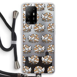 Slapende poes: Oppo A95 5G Transparant Hoesje met koord