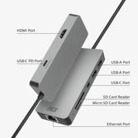 ACT Connectivity USB-C 4K docking station voor 1 HDMI monitor, ethernet, USB-C, USB-A, cardreader en PD pass-through dockingstation - thumbnail
