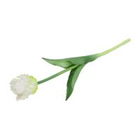 Kunstbloem tulp Parkiet - wit - real touch - levensecht - 40 cm - decoratie bloemen